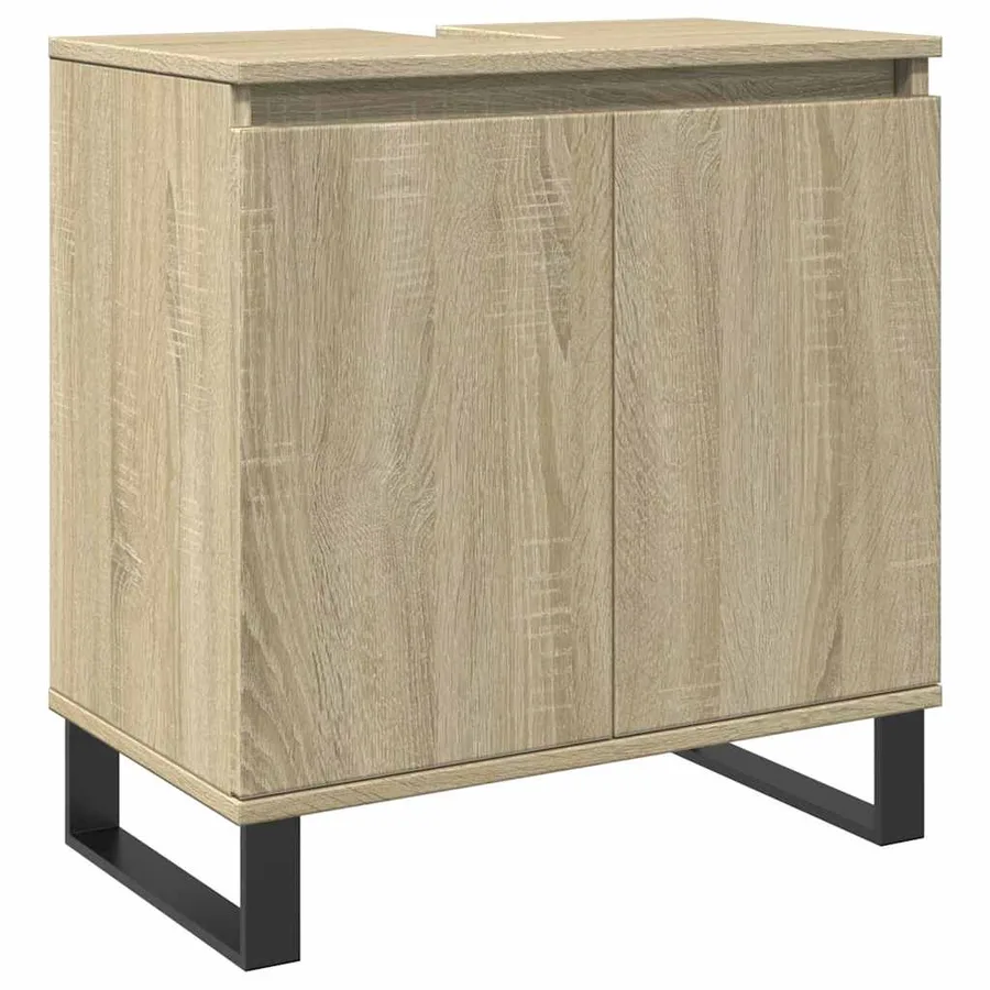 Armoire de bain chêne sonoma 58x33x60 cm bois d'ingénierie - 2