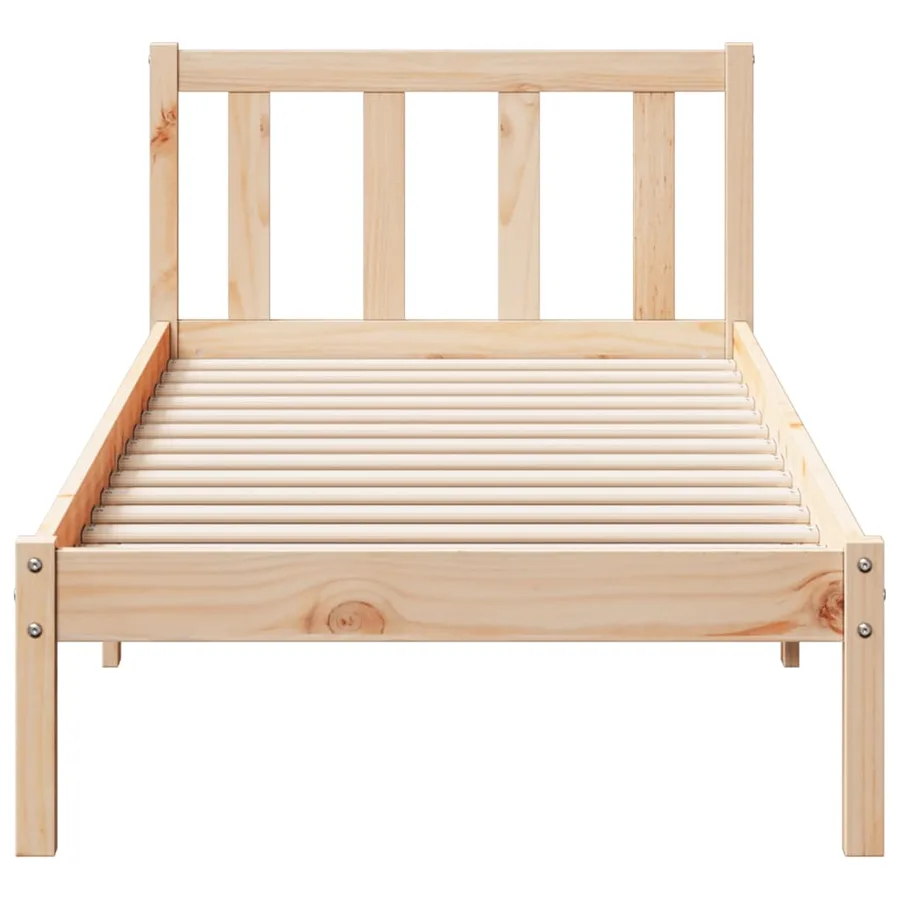 Cadre de lit extra long sans matelas 90x210 cm bois massif pin - 4