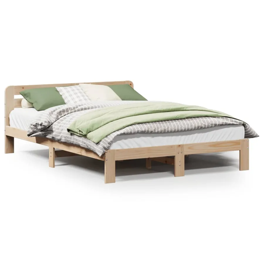 Cadre de lit sans matelas 120x200 cm bois de pin massif - 2