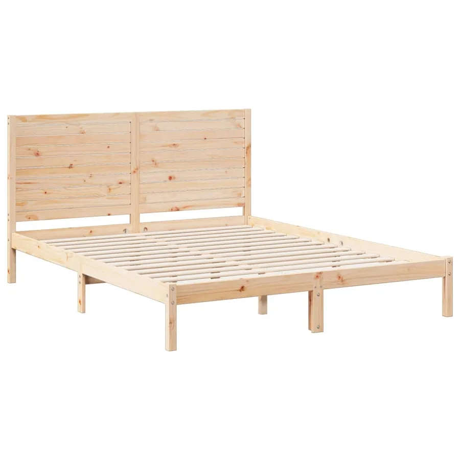 Cadre de lit extra long sans matelas 160x220 cm bois massif - 3