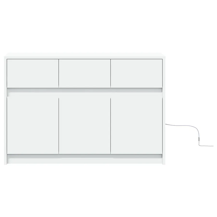 Meuble TV avec LED blanc 91x34x61 cm bois d'ingénierie - 6