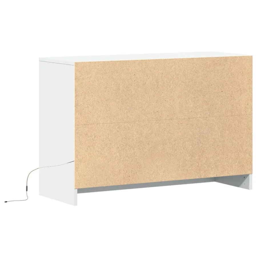 Meuble TV avec LED blanc 91x34x61 cm bois d'ingénierie - 8