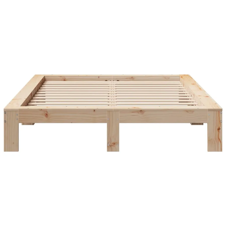 Cadre de lit sans matelas 135x190 cm bois de pin massif - 4