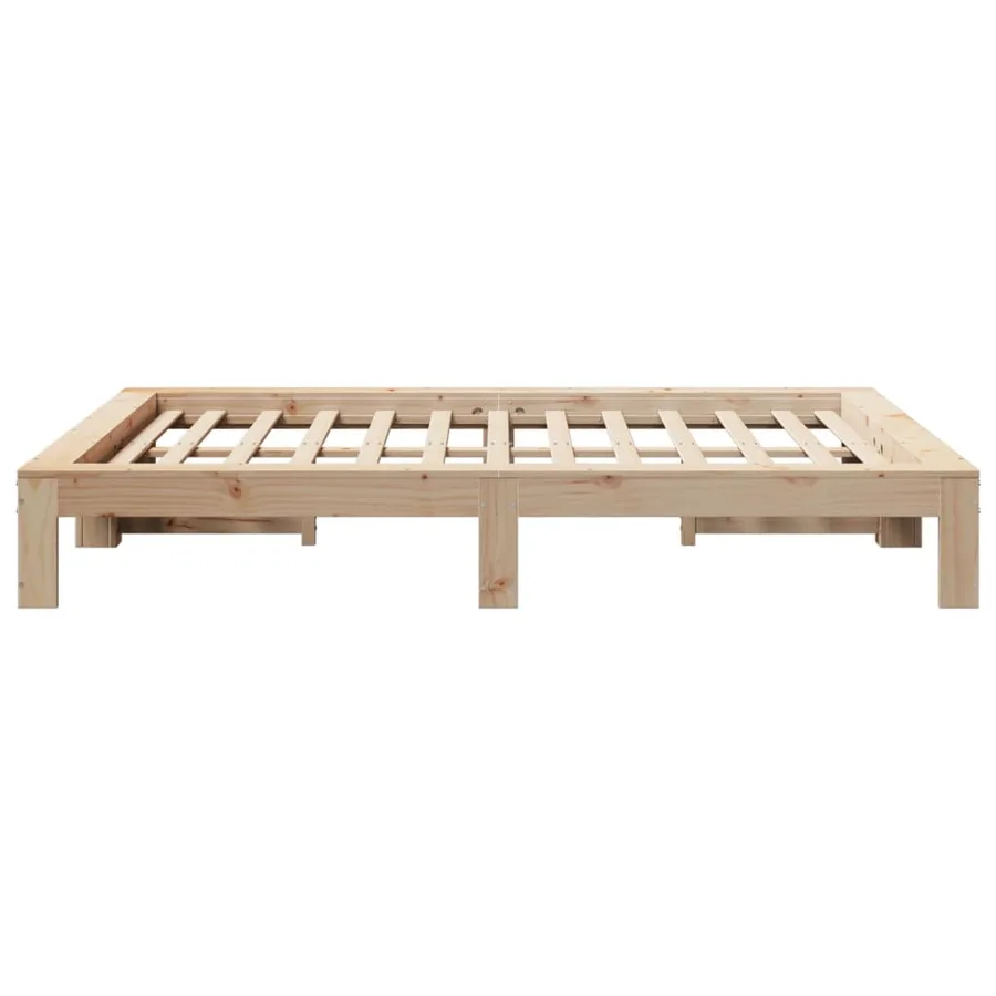 Cadre de lit sans matelas 135x190 cm bois de pin massif - 5