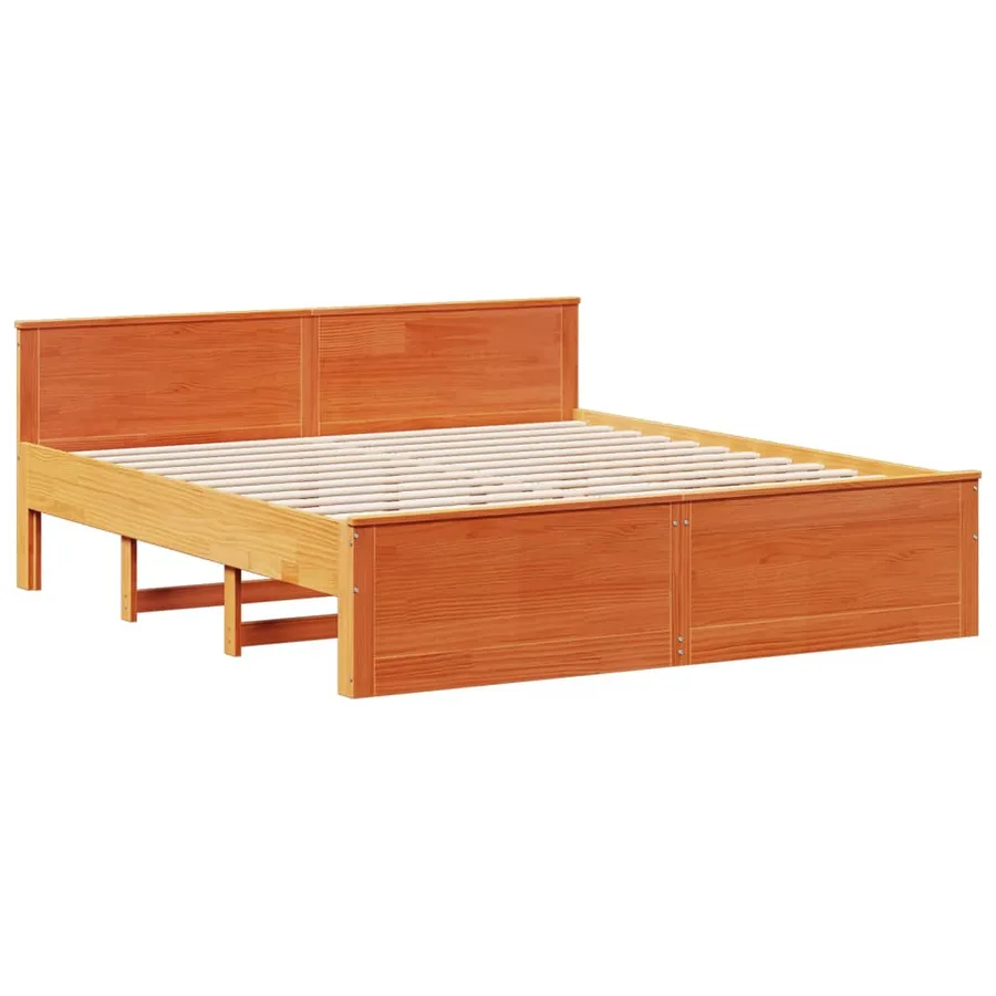 Cadre de lit sans matelas avec tête de lit 180x200 cm bois pin - 7