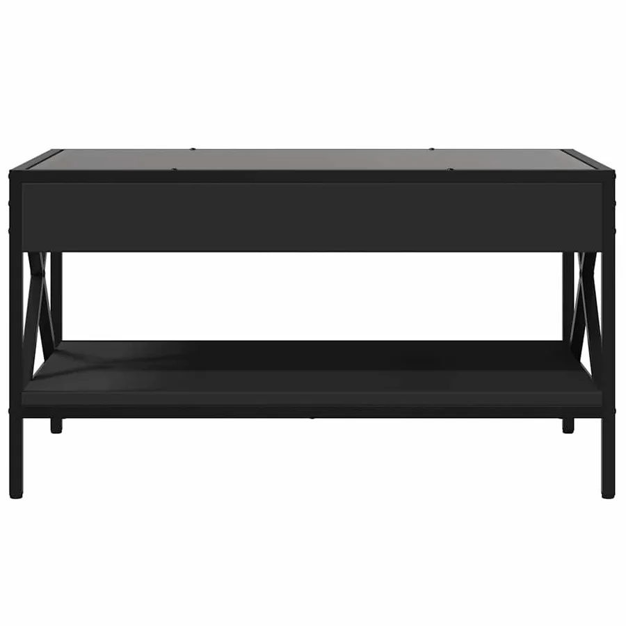 Table basse avec LED infini noir 70x50x38 cm - 6