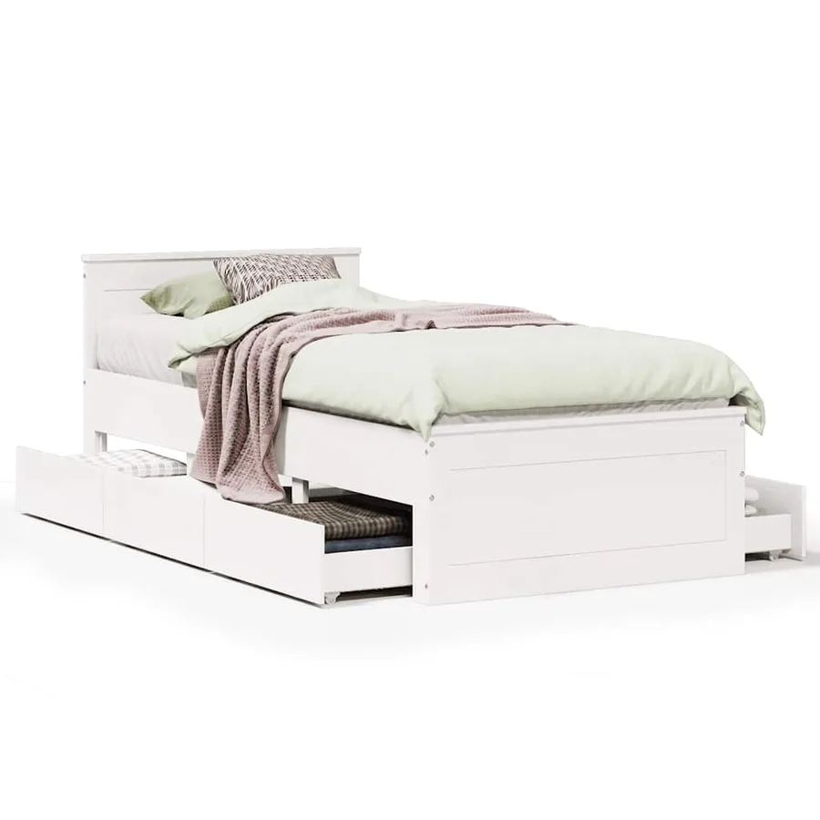 Cadre de lit sans matelas avec tête de lit 90x190 cm pin massif - 2
