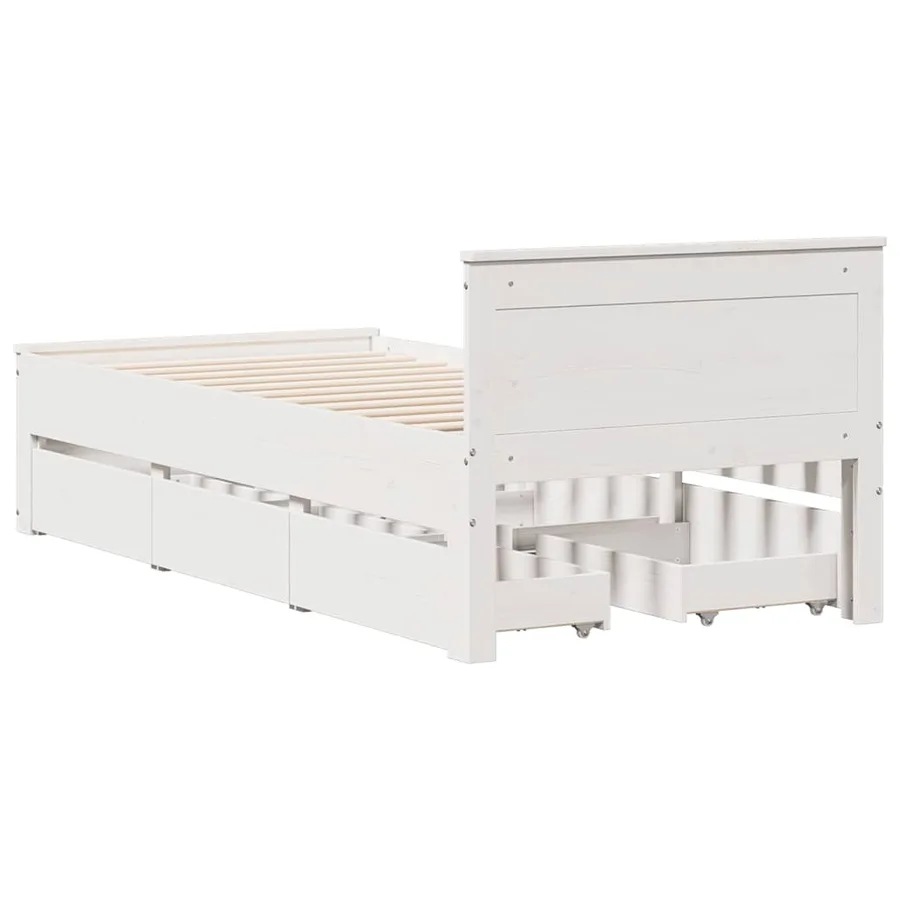 Cadre de lit sans matelas avec tête de lit 90x190 cm pin massif - 9