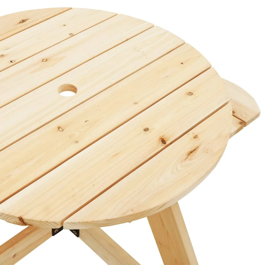 Table de pique-nique pour 4 enfants avec parasol rond sapin - 10