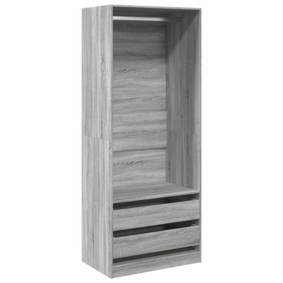 Garde-robe sonoma gris 80x50x200 cm bois d'ingénierie - 2