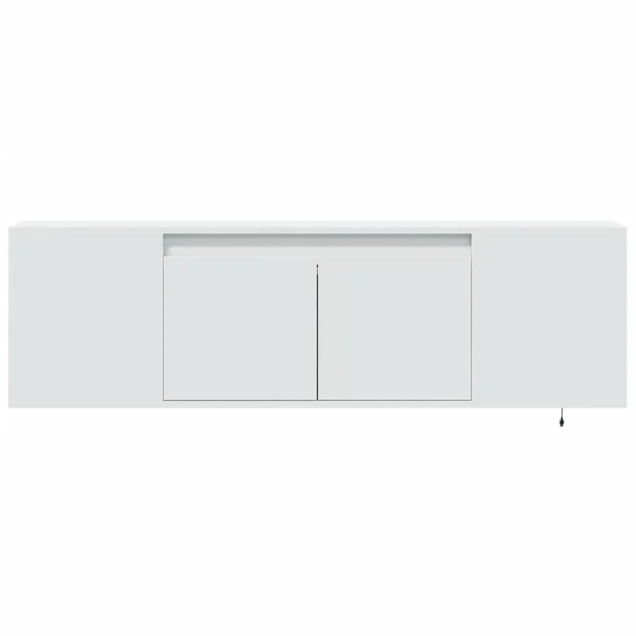 Meuble TV mural avec lumières LED blanc 135x31x39,5 cm - 6