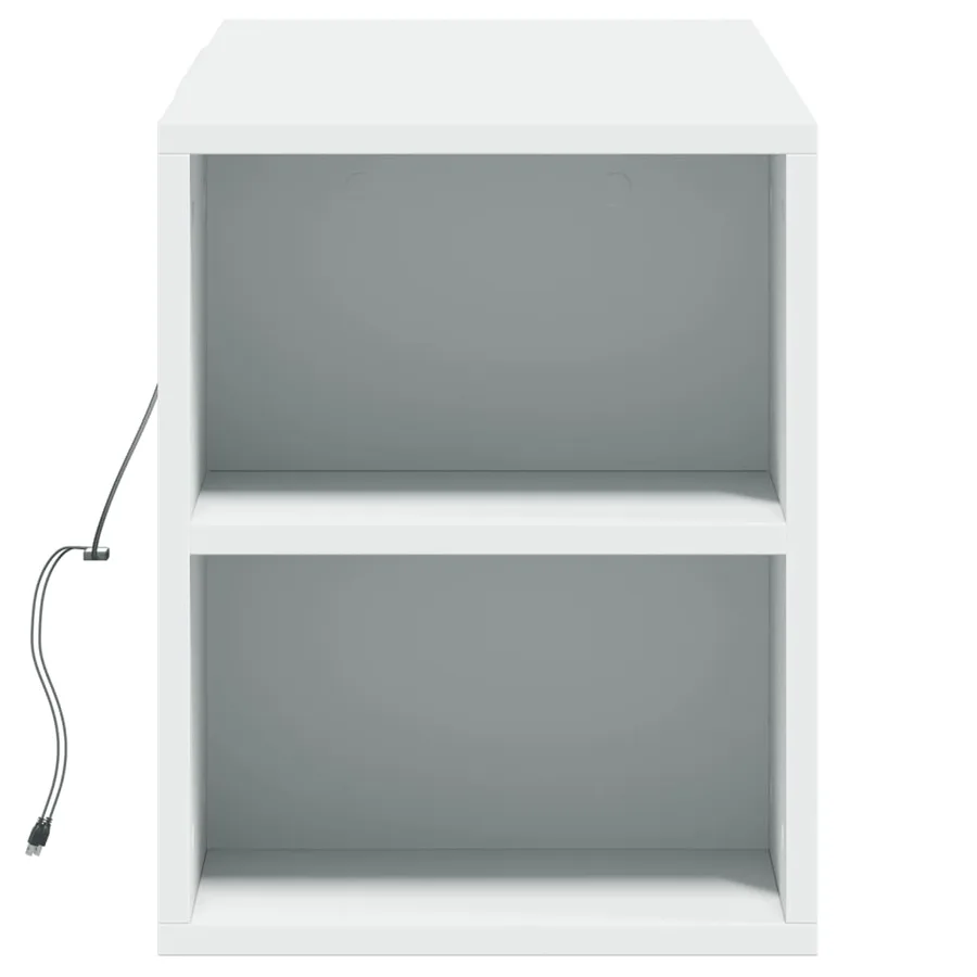 Meuble TV mural avec lumières LED blanc 135x31x39,5 cm - 7