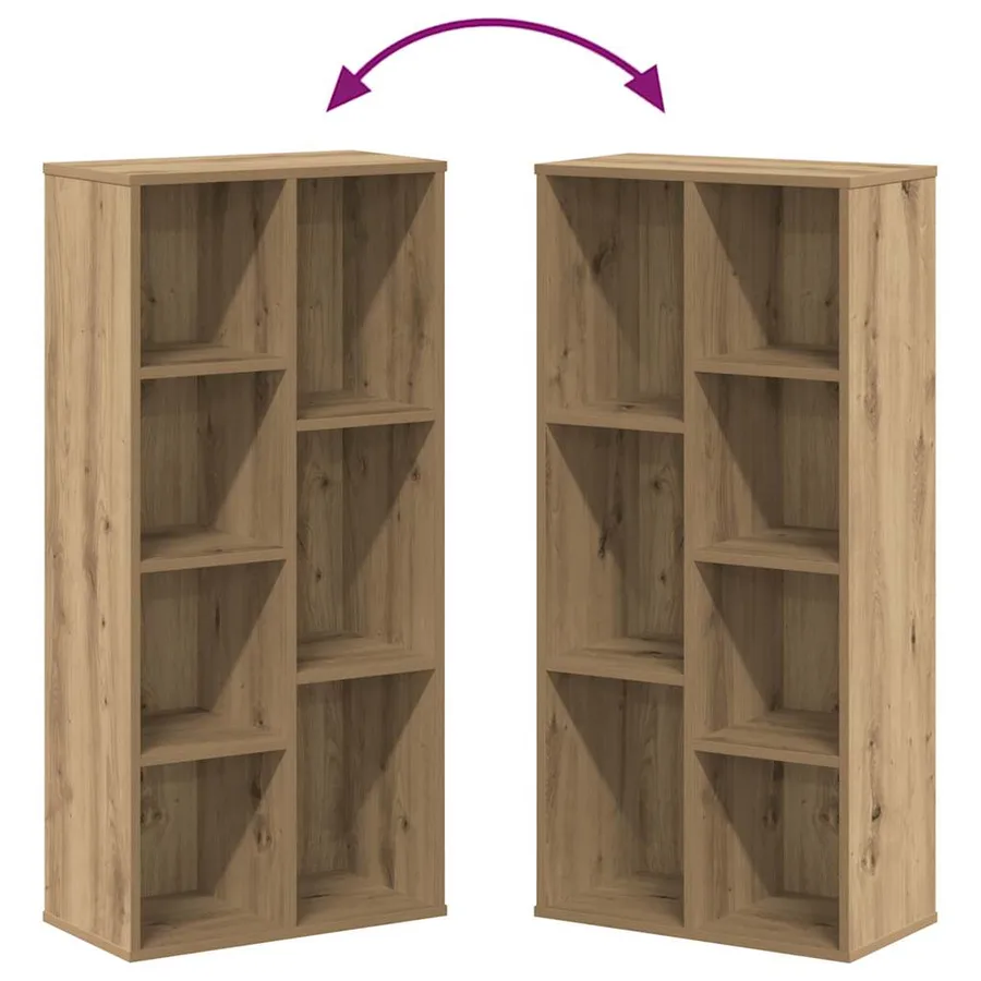 Bibliothèque chêne artisanal 50x25x105 cm bois d'ingénierie - 7