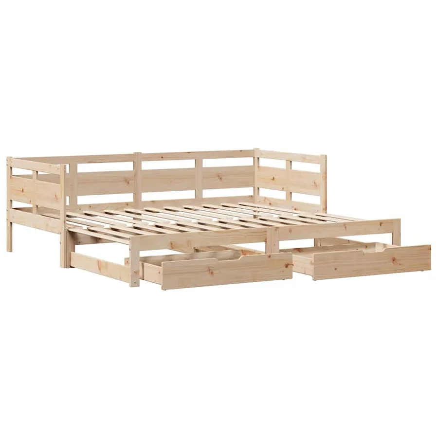 Lit de jour avec gigogne et tiroirs sans matelas 90x190 cm - 3