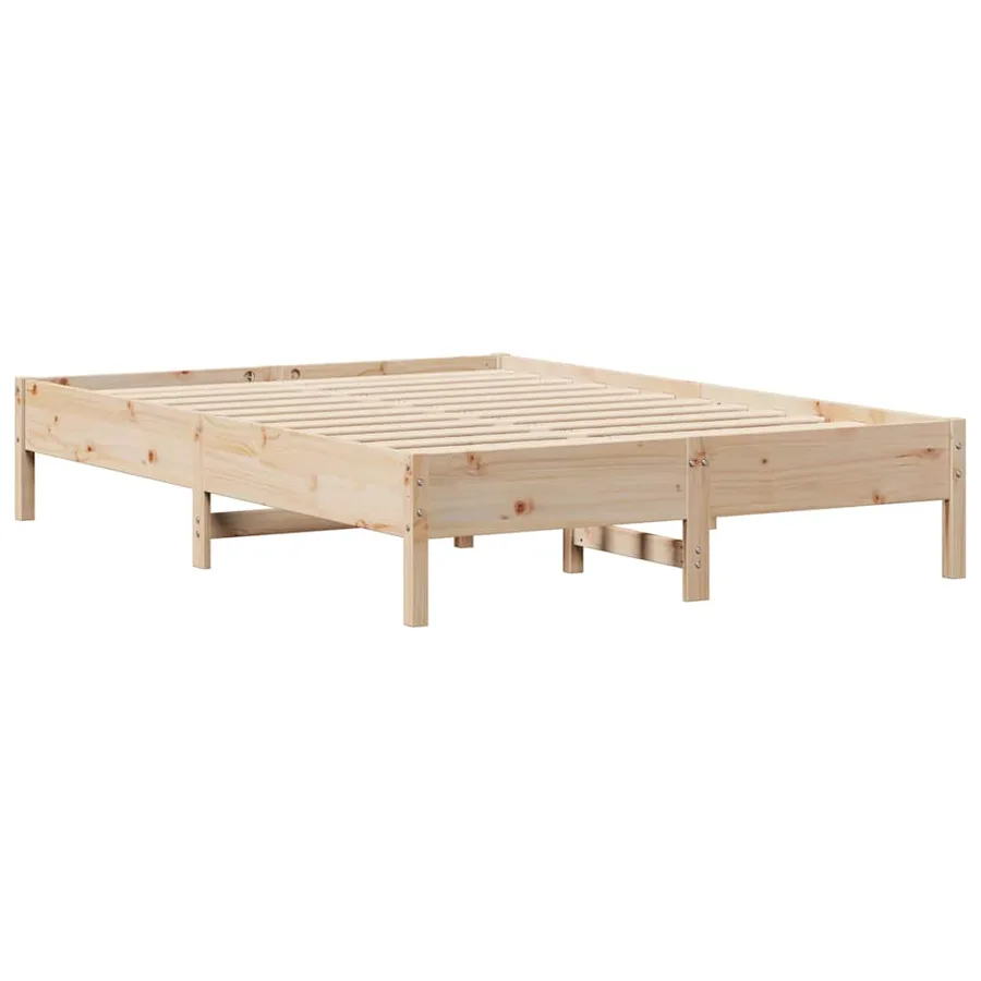 Cadre de lit sans matelas 135x190 cm bois de pin massif - 5