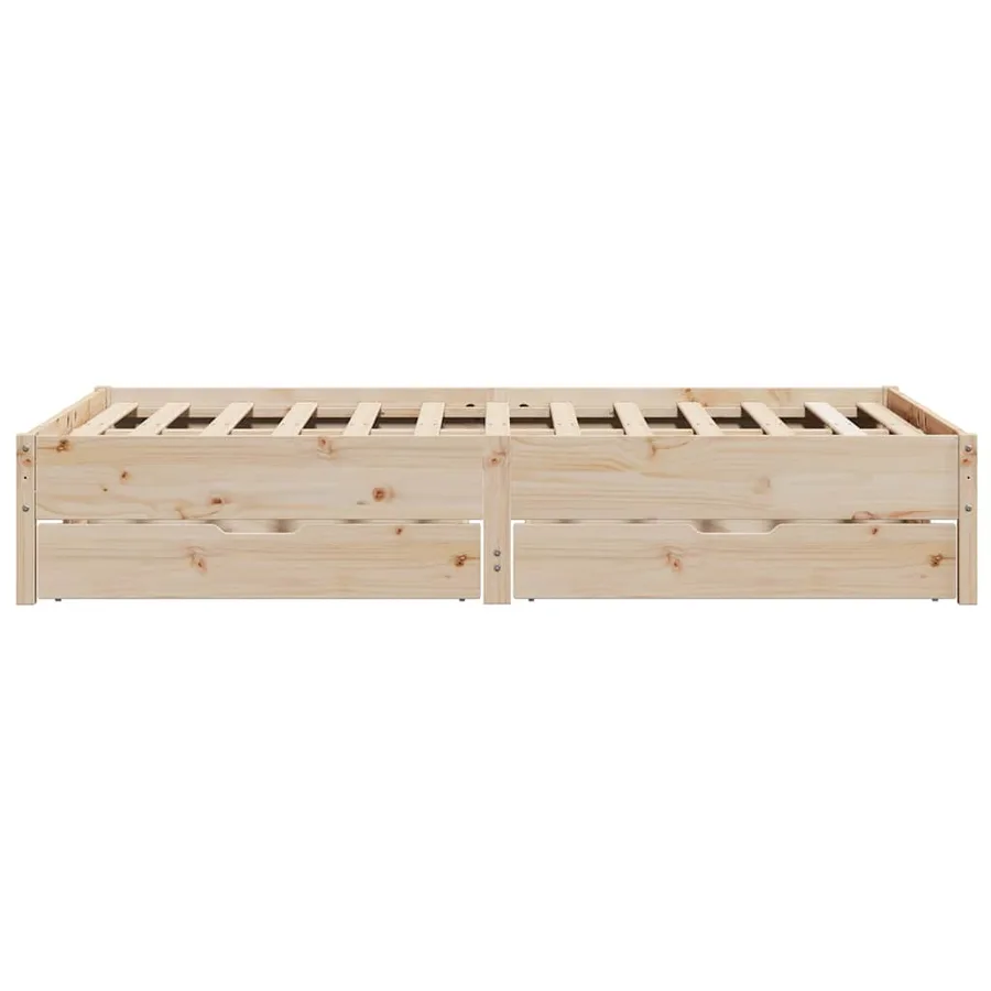 Cadre de lit sans matelas 135x190 cm bois de pin massif - 7