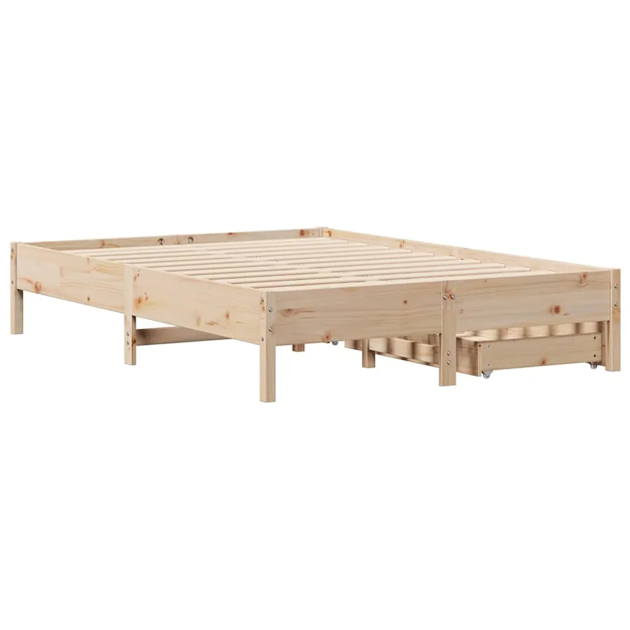 Cadre de lit sans matelas 135x190 cm bois de pin massif - 8