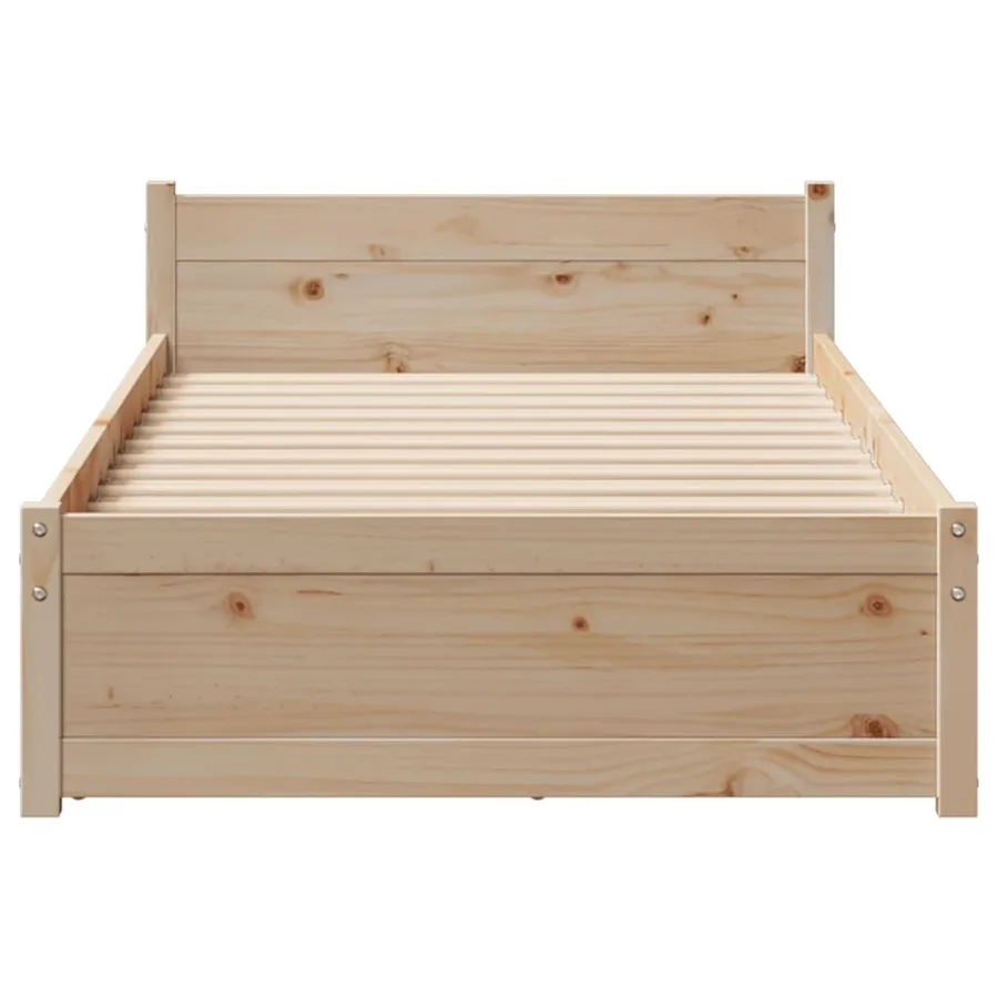 Cadre de lit sans matelas 90x190 cm bois de pin massif - 4