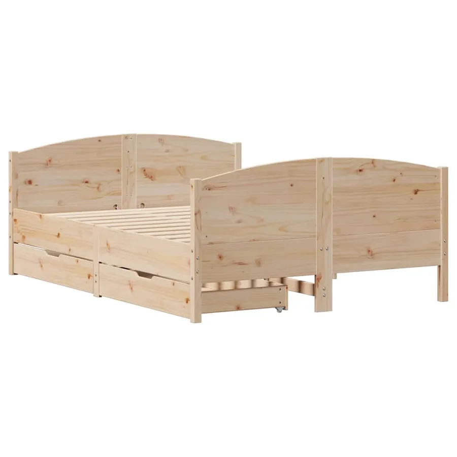 Cadre de lit sans matelas 120x190 cm bois de pin massif - 3