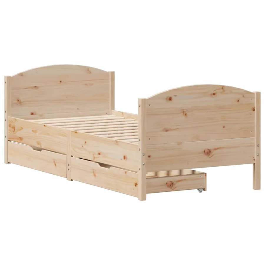 Cadre de lit sans matelas 90x190 cm bois de pin massif - 3