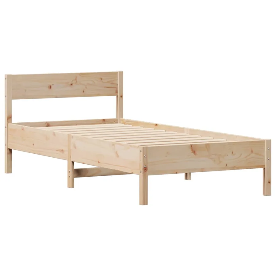 Cadre de lit sans matelas 75x190 cm bois de pin massif - 5