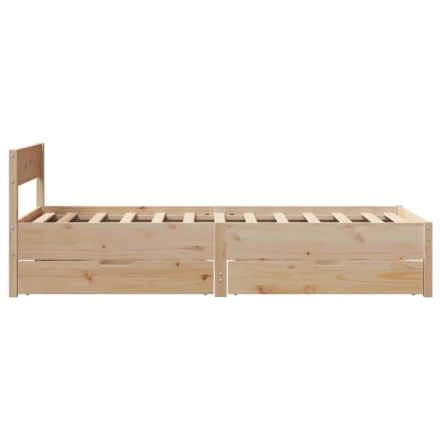 Cadre de lit sans matelas 75x190 cm bois de pin massif - 7