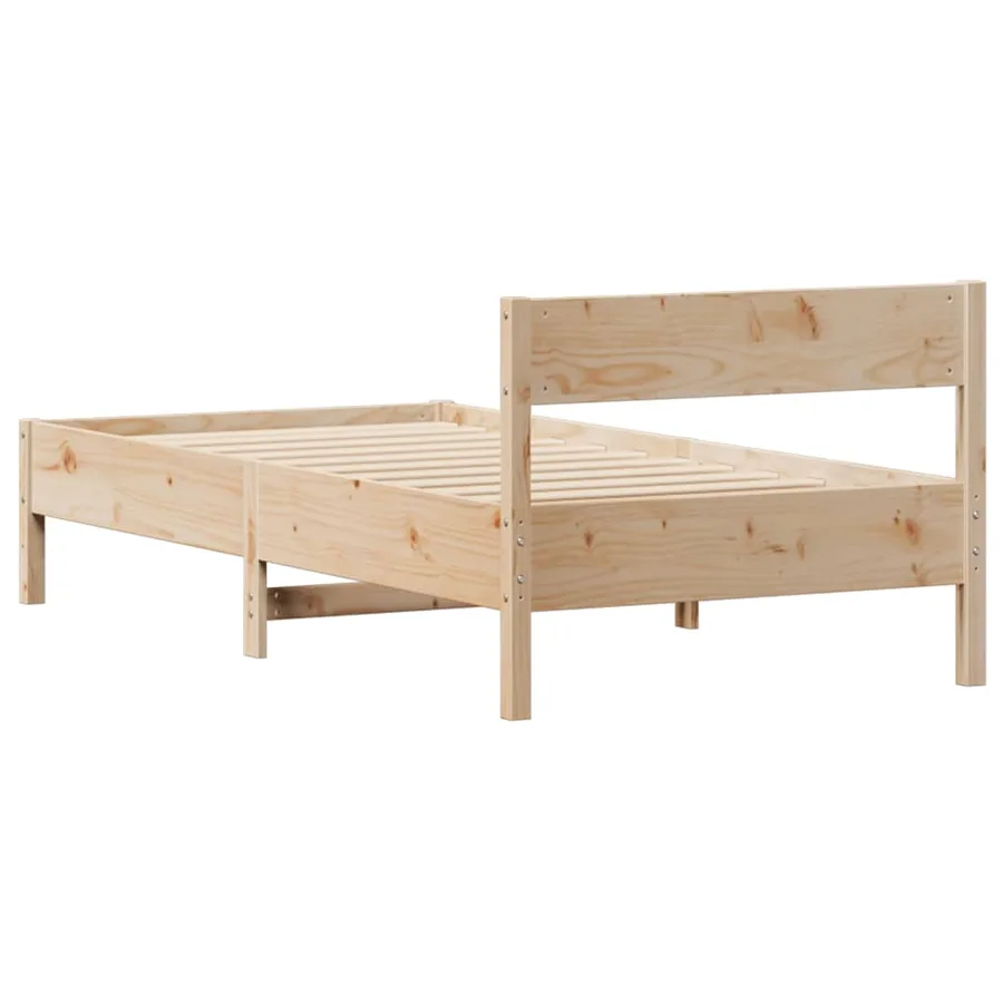Cadre de lit sans matelas 75x190 cm bois de pin massif - 8