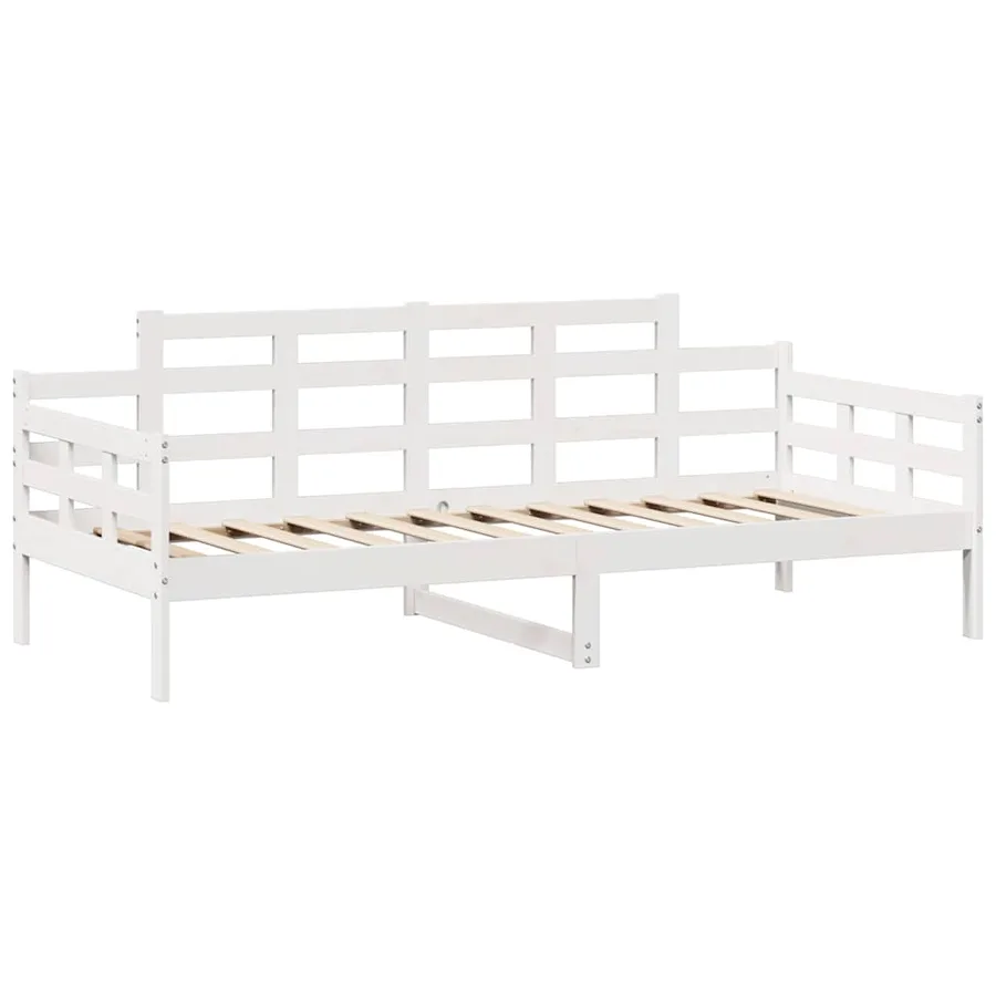 Lit de jour et tiroirs sans matelas blanc 90x190 cm bois massif - 7