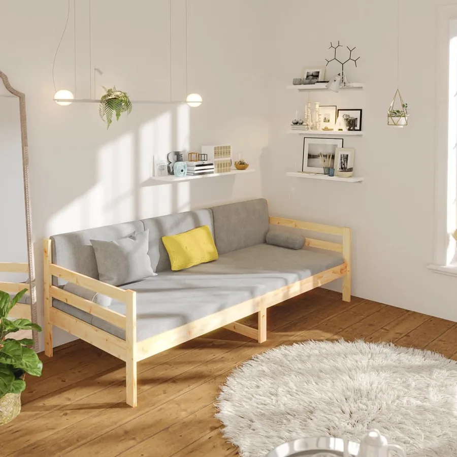 Lit de jour sans matelas 80x200 cm bois de pin massif - 4