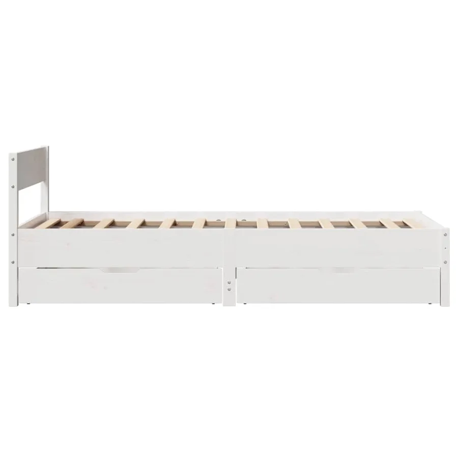 Cadre de lit sans matelas blanc 90x190 cm bois de pin massif - 7