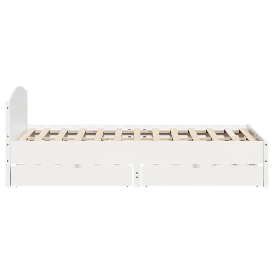 Cadre de lit sans matelas blanc 135x190 cm bois de pin massif - 7