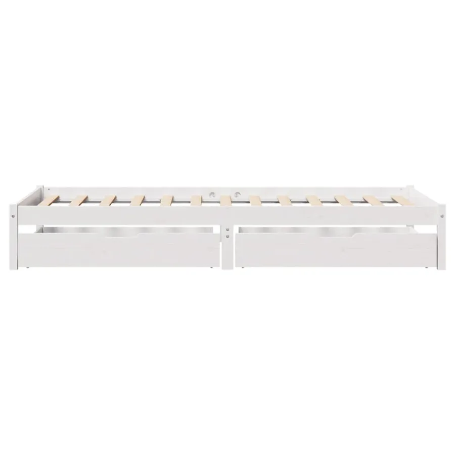 Cadre de lit sans matelas blanc 90x190 cm bois de pin massif - 5