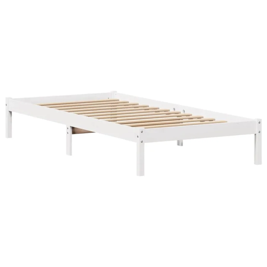 Cadre de lit sans matelas blanc 90x190 cm bois de pin massif - 7