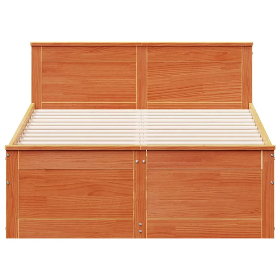Cadre de lit sans matelas avec tête de lit brun cire 120x190 cm - 4
