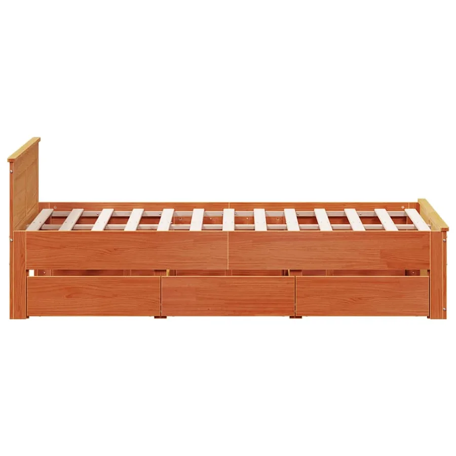 Cadre de lit sans matelas avec tête de lit brun cire 120x190 cm - 5