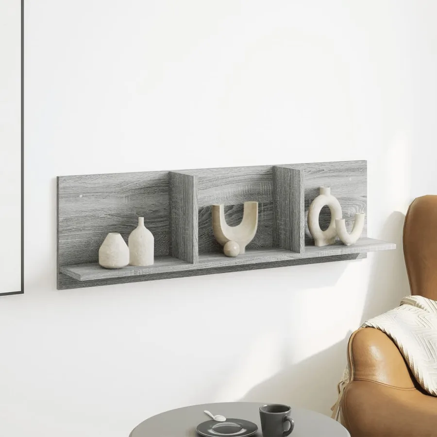 Armoire murale 100x16,5x30 cm sonoma gris bois d'ingénierie - 3
