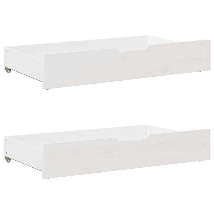 Cadre de lit avec tiroirs sans matelas blanc 140x190 cm - 8