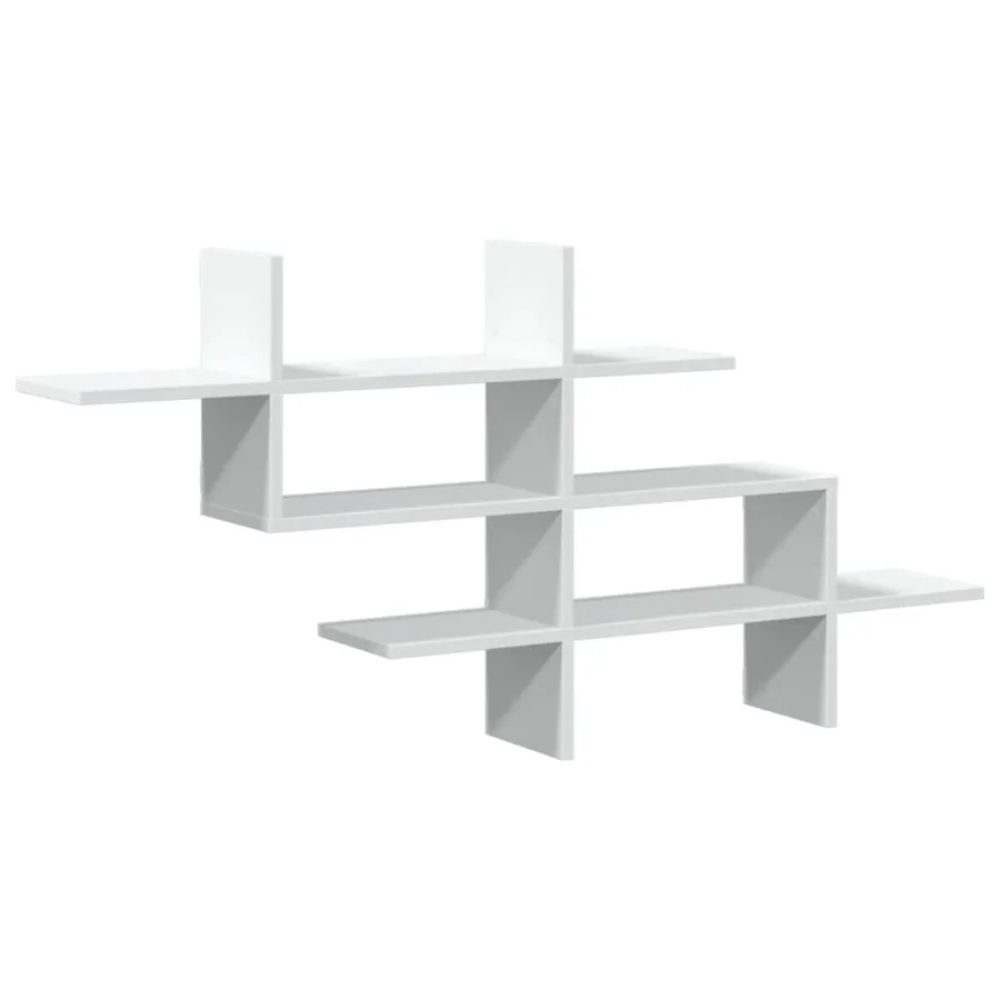 Étagère murale blanc 124,5x18x60,5 cm bois d'ingénierie - 2