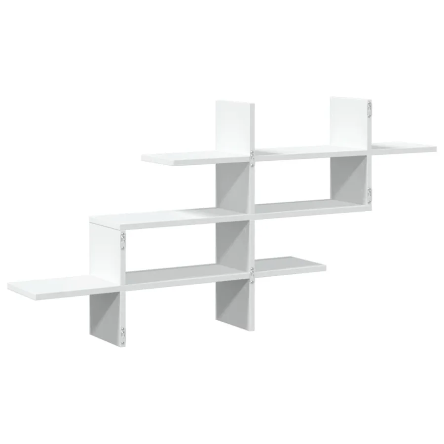 Étagère murale blanc 124,5x18x60,5 cm bois d'ingénierie - 6
