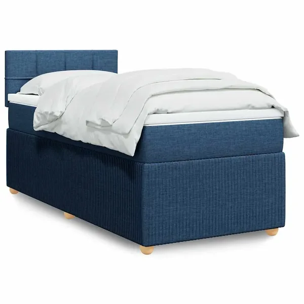 Sommier à lattes de lit avec matelas Bleu 80x200 cm Tissu