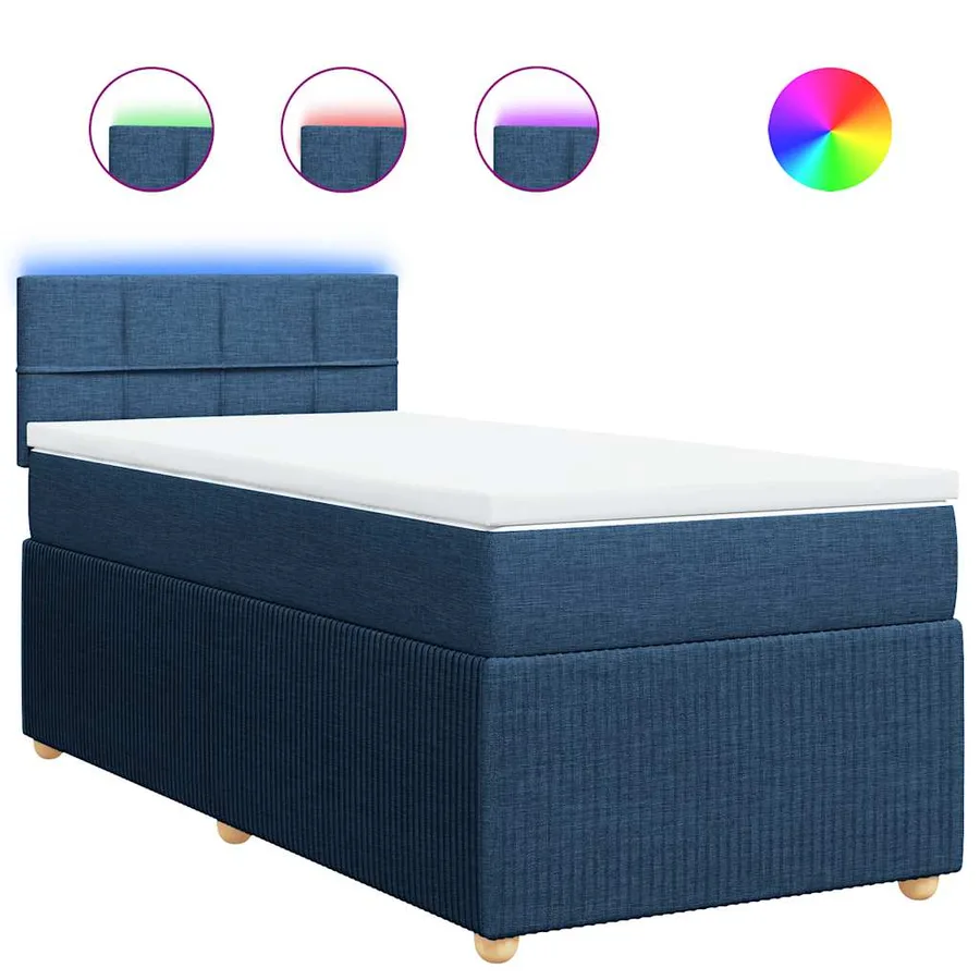 Sommier à lattes de lit avec matelas Bleu 80x200 cm Tissu - 2