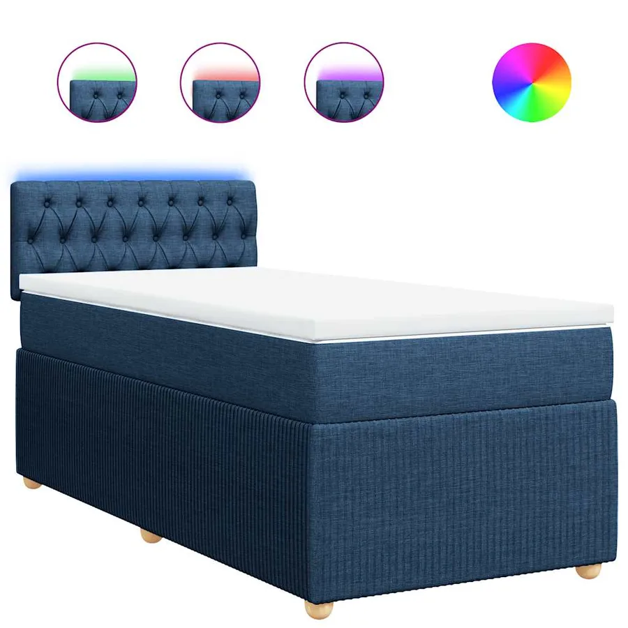 Sommier à lattes de lit avec matelas Bleu 80x200 cm Tissu - 2