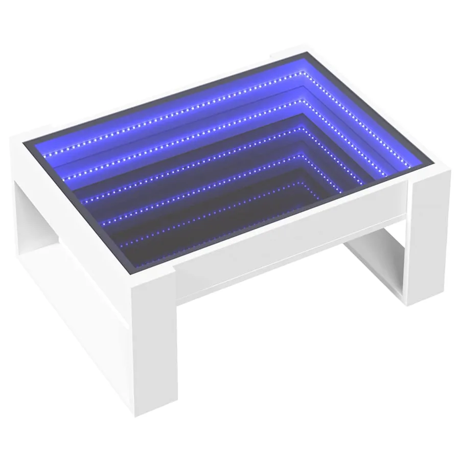 Table basse avec LED infini blanc 70x53x30 cm - 3