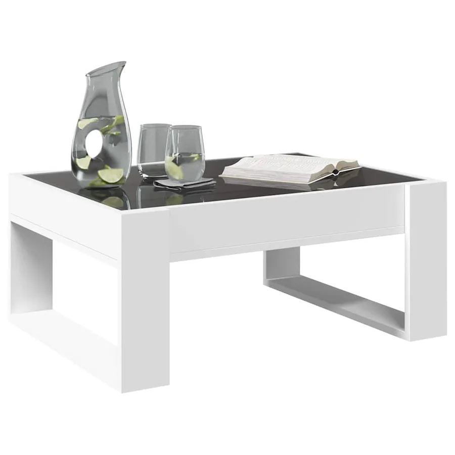Table basse avec LED infini blanc 70x53x30 cm - 5