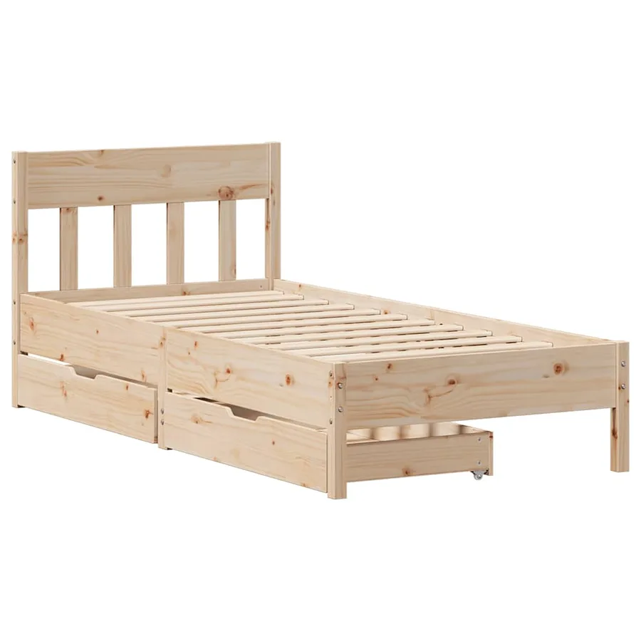 Cadre de lit sans matelas 90x200 cm bois de pin massif - 3