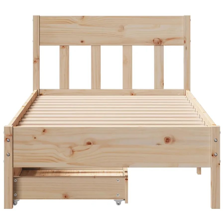 Cadre de lit sans matelas 90x200 cm bois de pin massif - 4