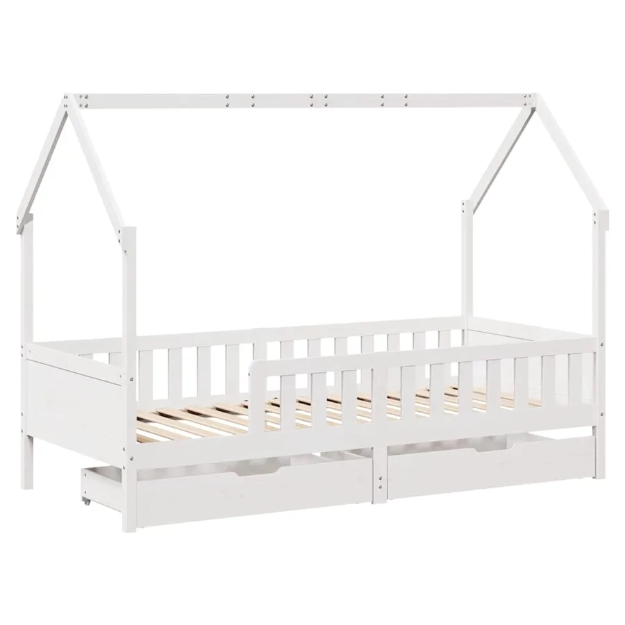 Cadre de lit enfants avec tiroirs sans matelas 80x200 cm bois - 3