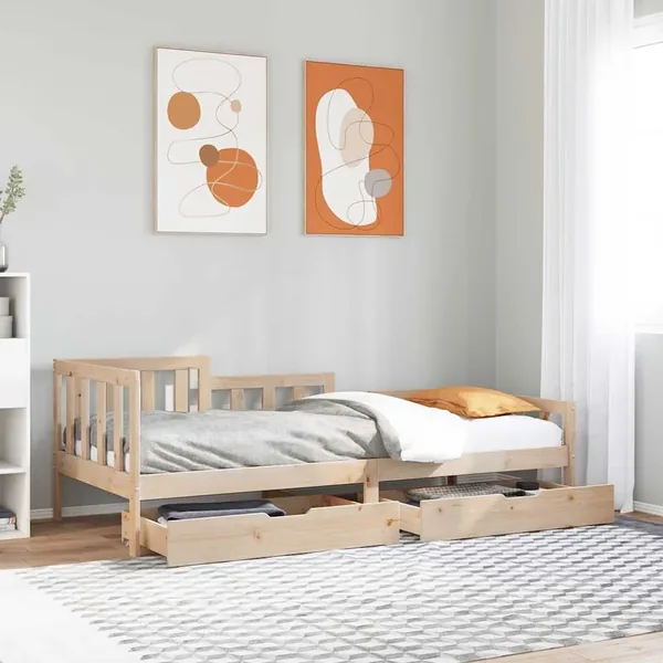 Lit de jour avec tiroirs sans matelas 80x200 cm bois massif