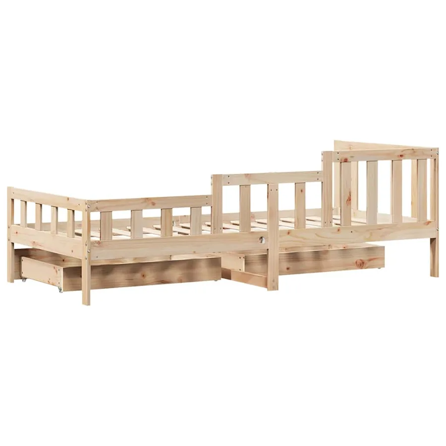 Lit de jour avec tiroirs sans matelas 80x200 cm bois massif - 8