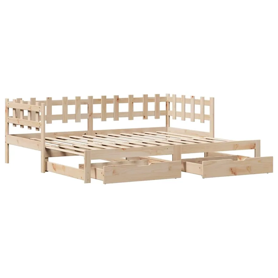Lit de jour avec gigogne et tiroirs sans matelas 80x200 cm - 3